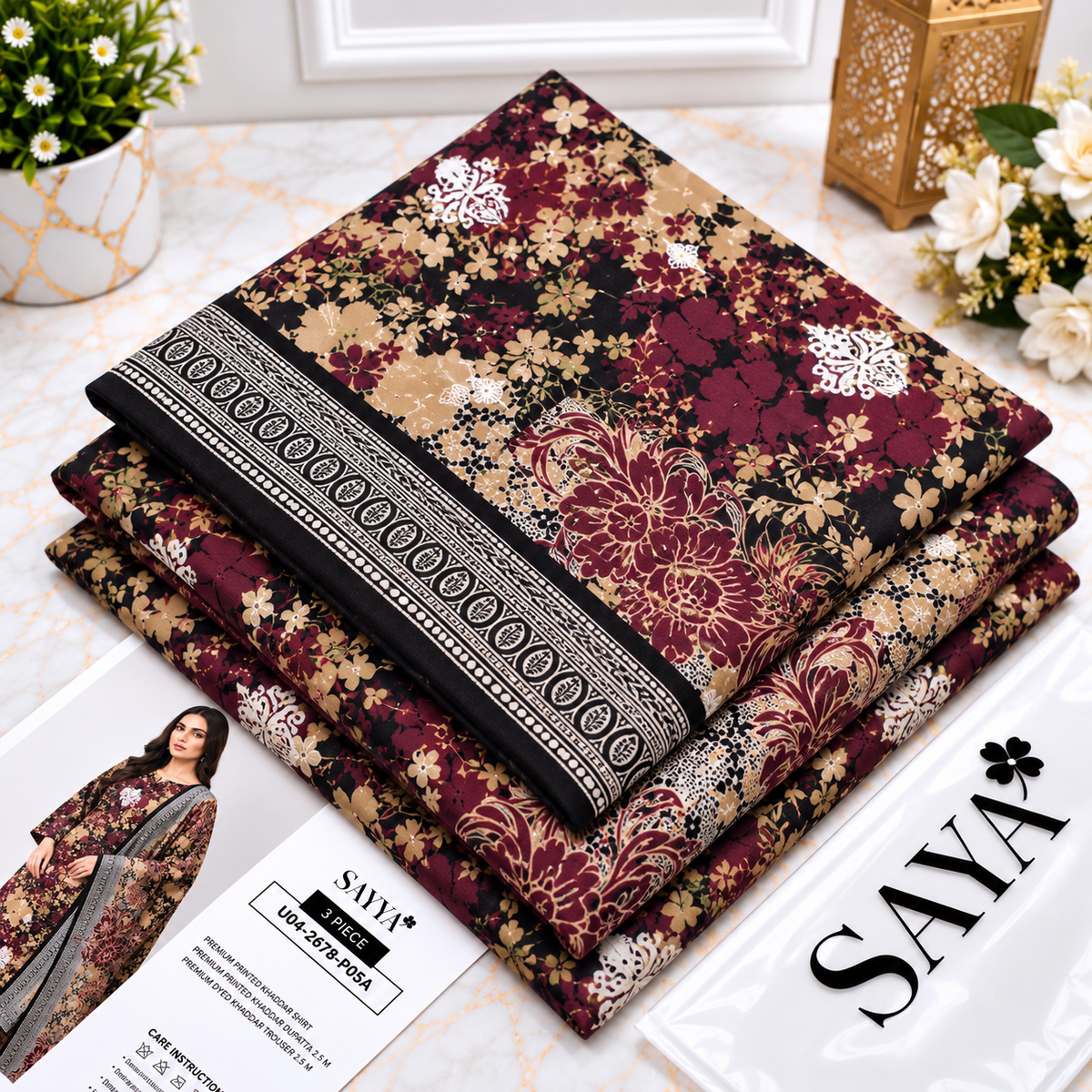 Printed Khaddar 3pc Suit