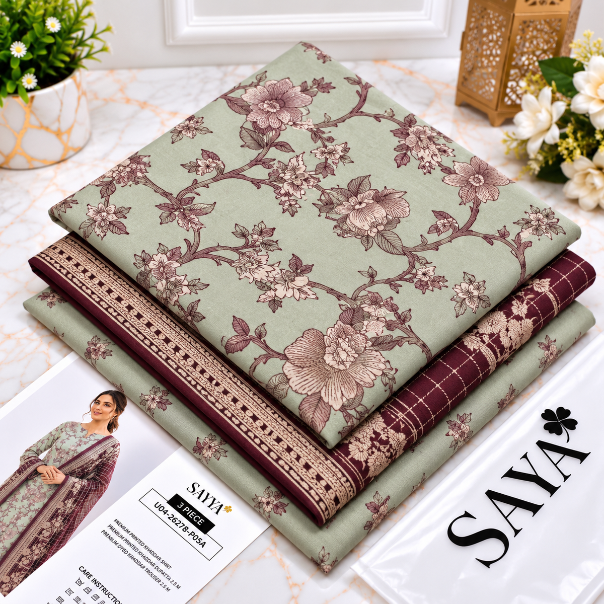 Printed Khaddar 3pc Suit