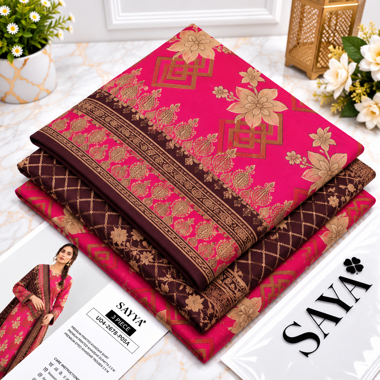 Printed Khaddar 3pc Suit
