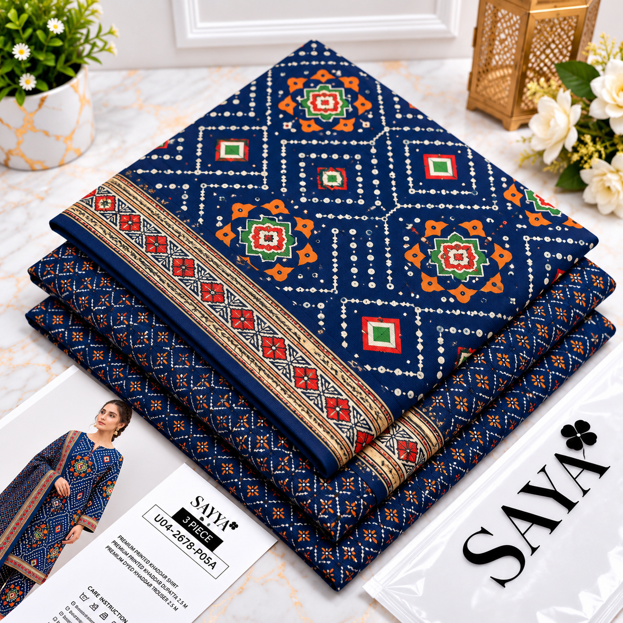 Printed Khaddar 3pc Suit