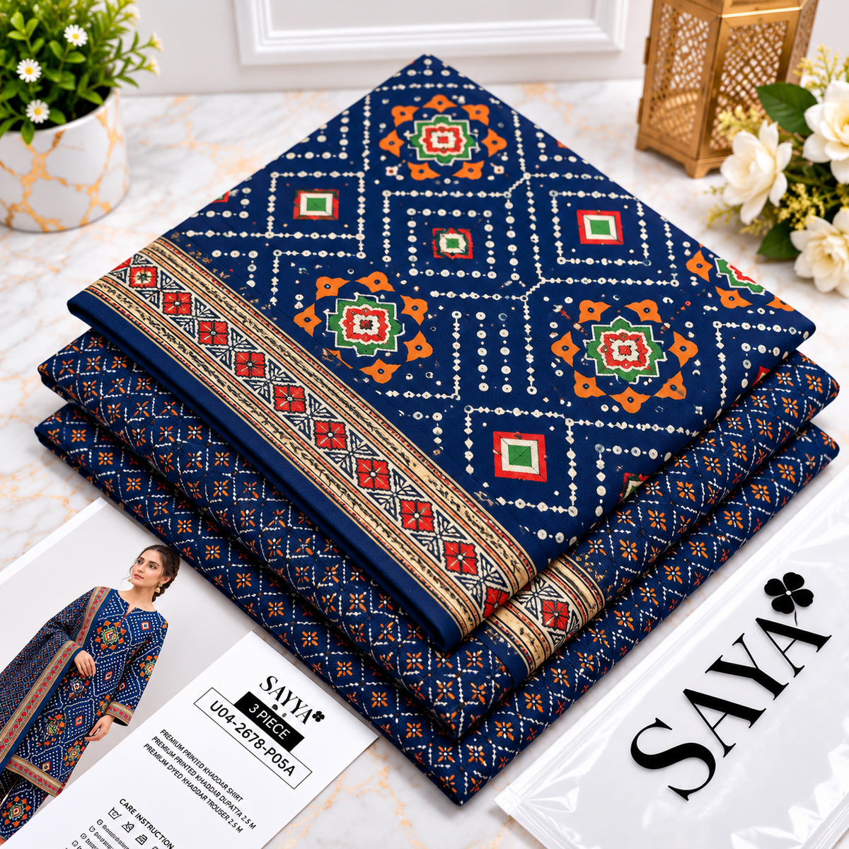 Printed Khaddar 3pc Suit