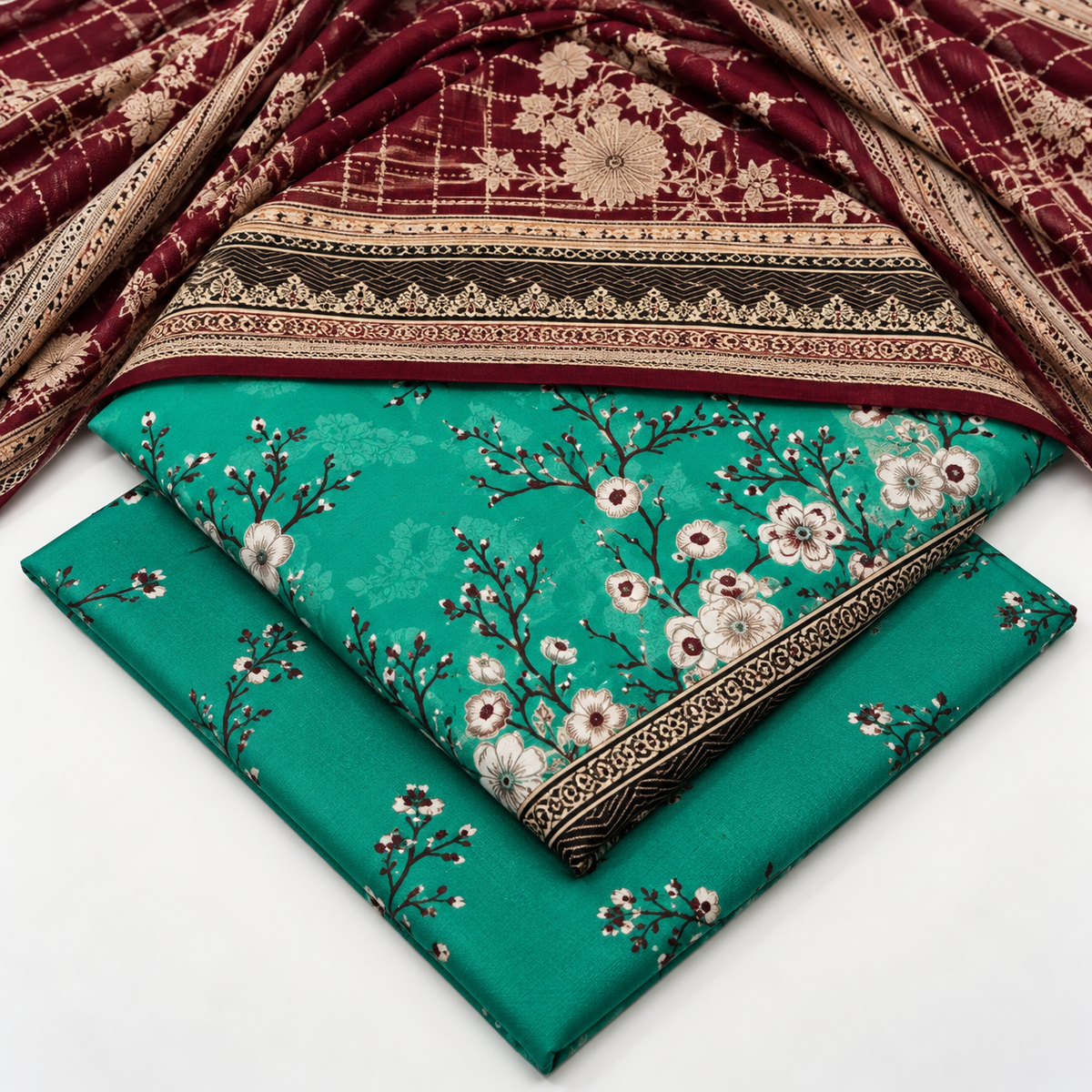Print Dhanak 3pc Suit