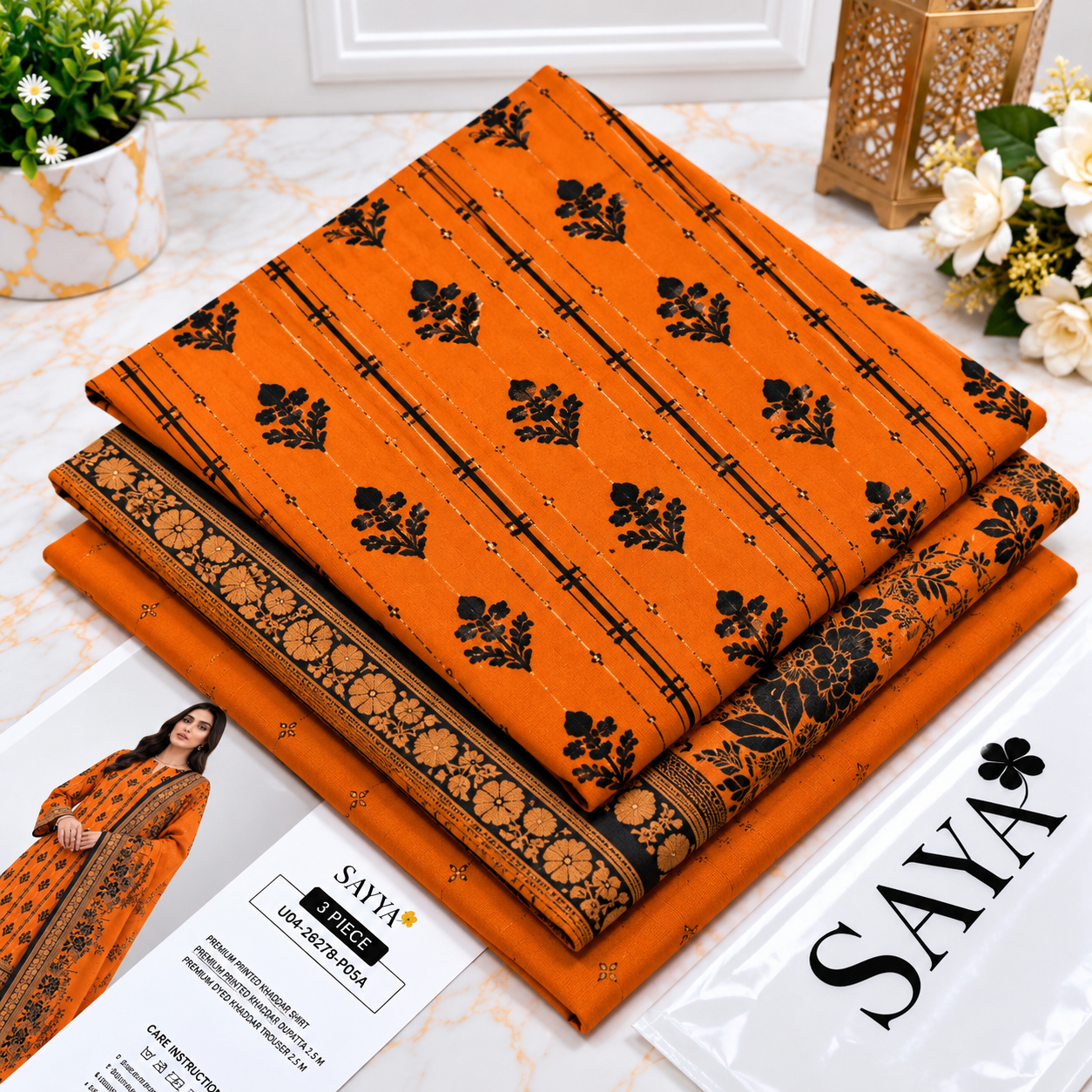 Printed Khaddar 3pc Suit