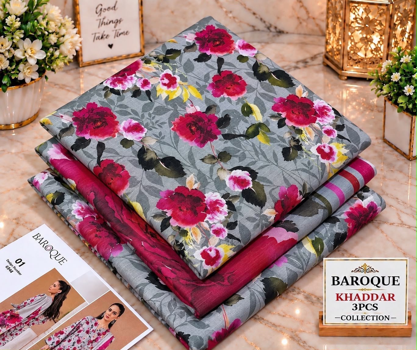 Printed Khaddar 3pc Suit