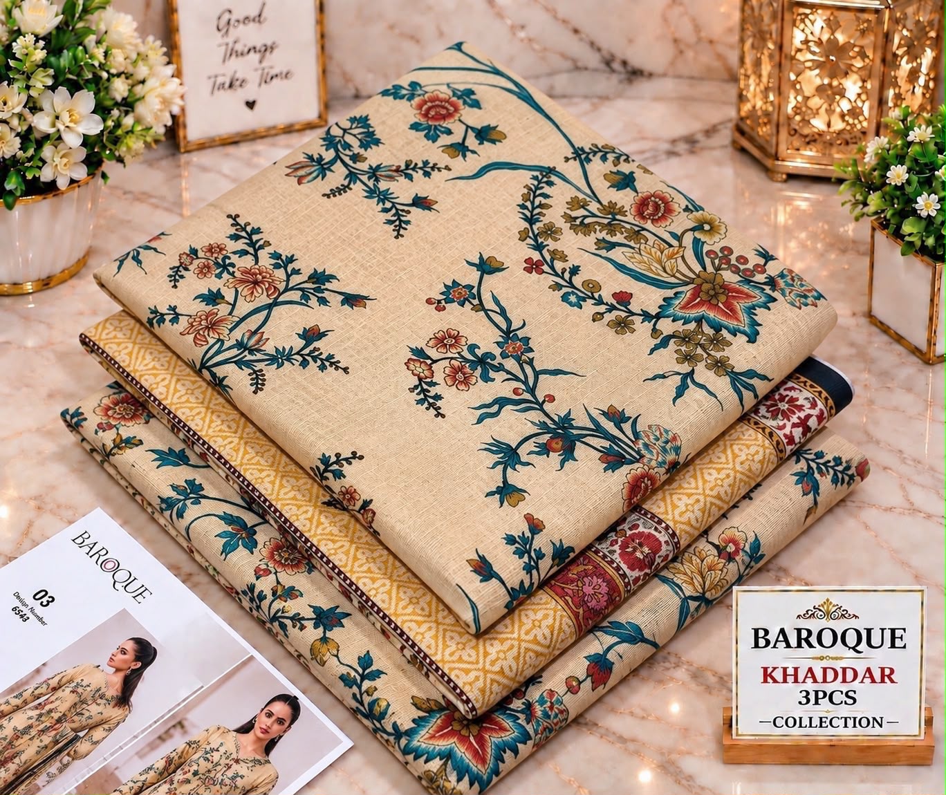 Printed Khaddar 3pc Suit