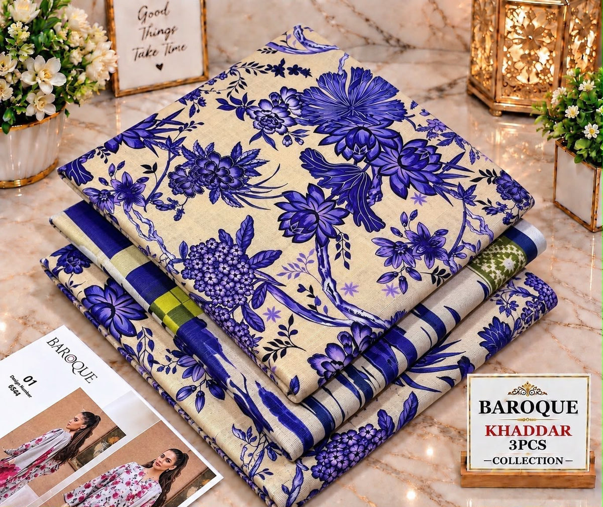Printed Khaddar 3pc Suit