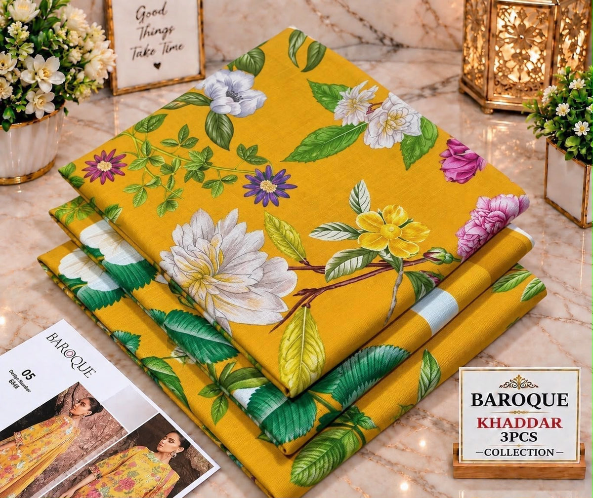Printed Khaddar 3pc Suit