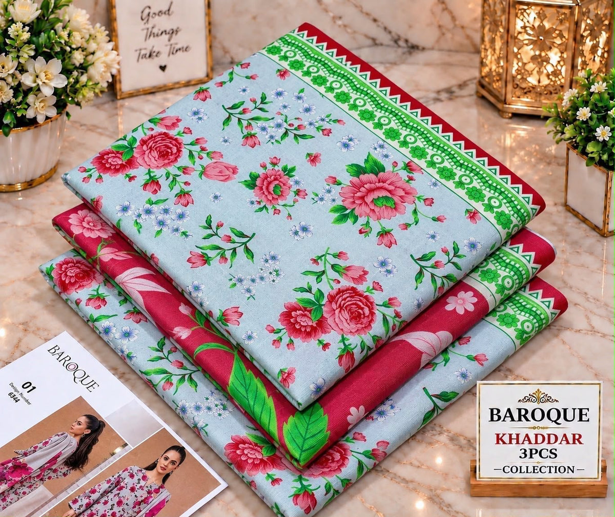 Printed Khaddar 3pc Suit