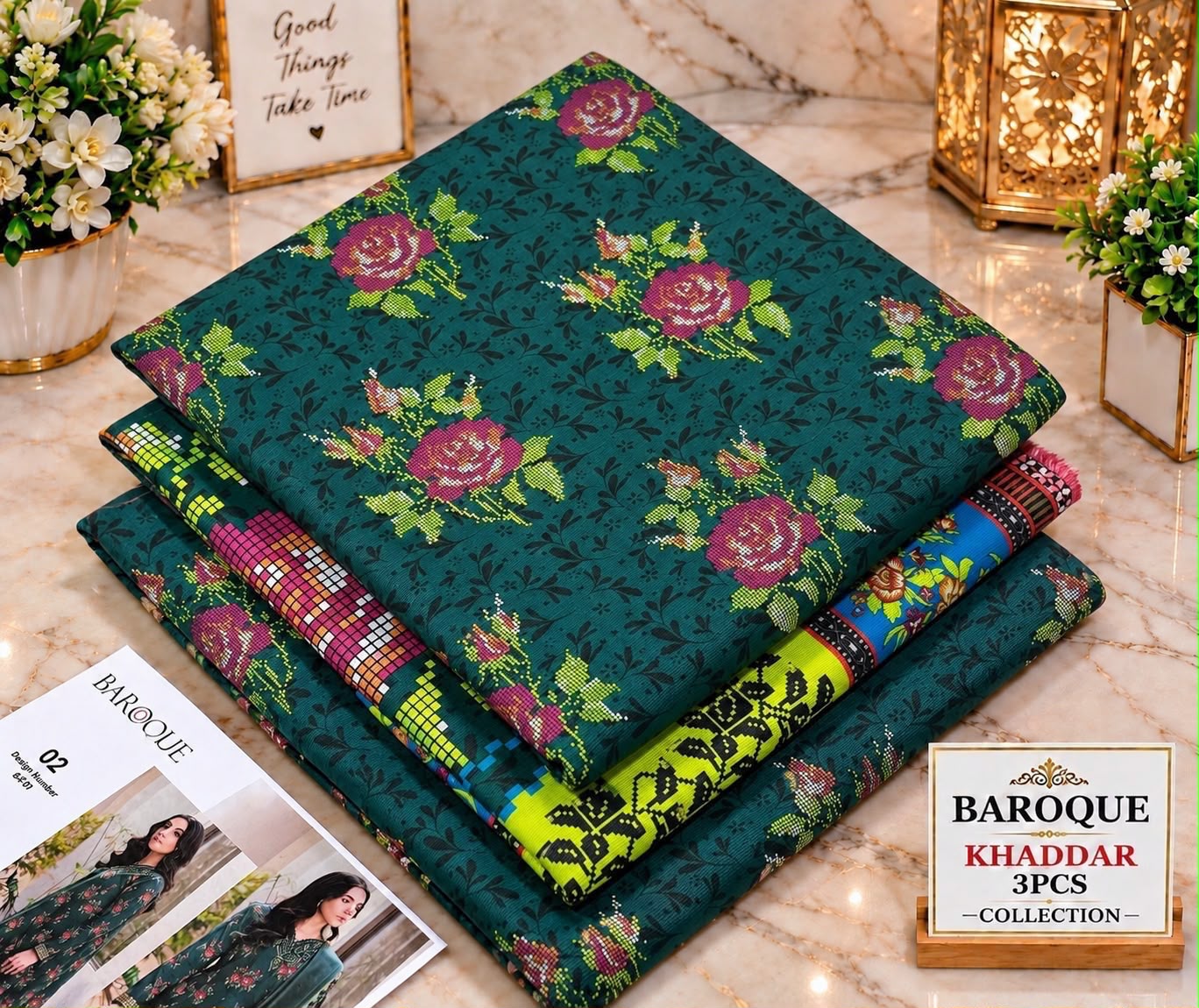 Printed Khaddar 3pc Suit