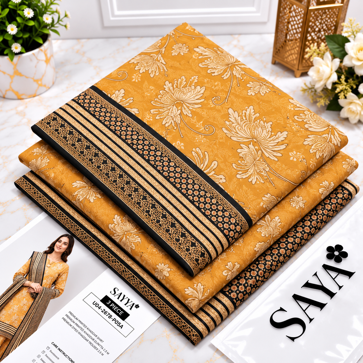 Printed Khaddar 3pc Suit