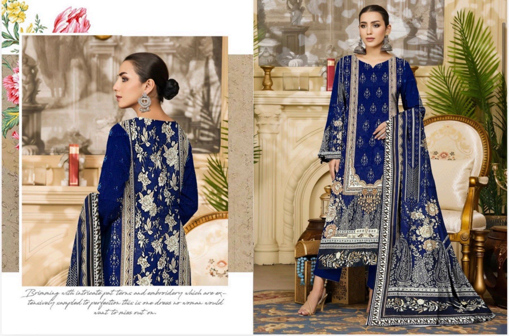 Signature Printed 3pc Lawn Suit
