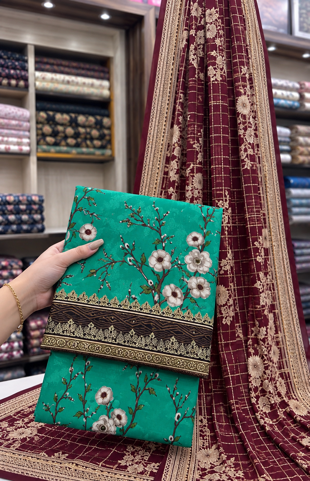 Embrodiered Lawn 3Pc